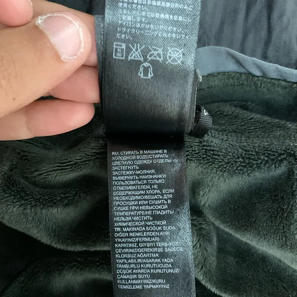 The North Face Hyvent Black Grey Full Zip Long Sleeve Jacket L